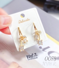 Square Zircon Pendant Earrings