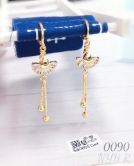 Elegant Dancing Girl Gold-Plated Dangling Earrings