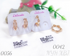 Zircon Champagne Gold Small Hoop Earrings