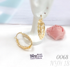 Personalized round twist earrings with twisted ear cuffs