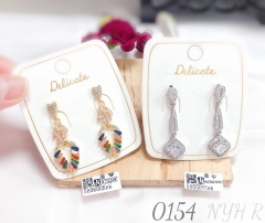 Colored zircon irregular geometric drop earrings