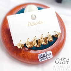 Gold-plated irregular multi-size ear hoops