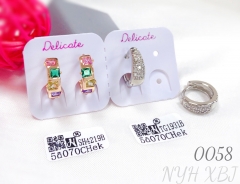 Wholesale jewelry, elegant colored zircon earrings for women