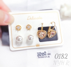 Pearl Heart Elegant Earring Set