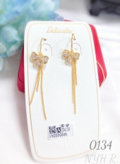 Flower Tassel Gold-Plated Earrings