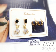 Cute animal featuring owl and rabbit designs earring set