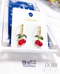 Gold-plated Cherry Fruit Earrings for Women