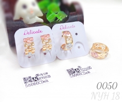 Colored painted openwork copper earrings