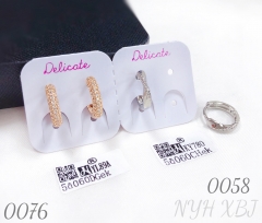 Zircon-plated gold copper earrings