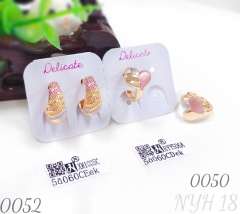 Glossy painted gold-plated earrings