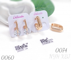 U-shaped zircon-plated gold-plated unique earrings
