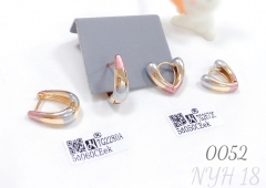 Colored painted gilded irregular-shaped copper earrings