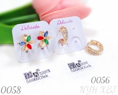 Colorful floral zircon champagne gold earrings