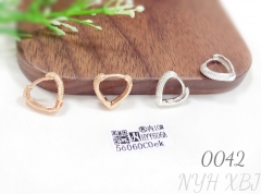 Irregular heart-shaped gold-plated and silver earrings