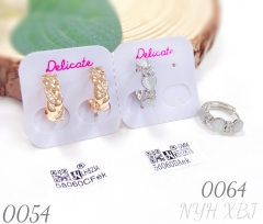 Heart-shaped cat's eye zircon elegant women's earrings