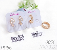 Zircon gold-plated earrings for women