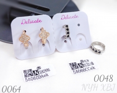 Four-leaf clover zircon gold-plated earrings