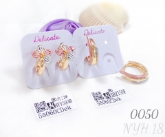 Oil-painted women's copper earrings