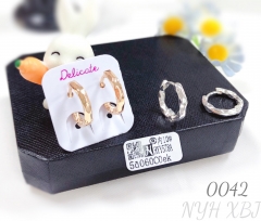 Irregular smooth gold, silver and copper plated earrings