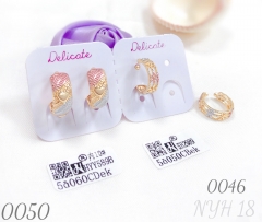 Colored painted gilded copper earrings