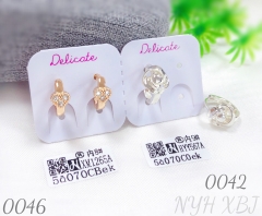Wholesale 18K gold-plated cubic zirconia earrings in brass material