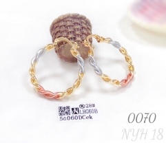 Large colorful twisted copper earrings