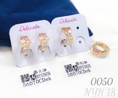 Wholesale gold-plated tricolor earrings for women