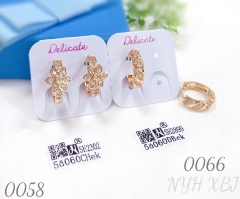 Flower style white zircon earring