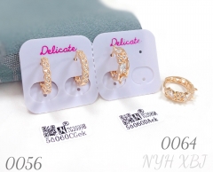 Trendy patterned zircon gold-plated earrings