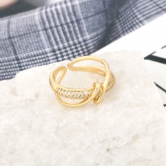 18K Gold Plated Zircon Eternity Ring for Women