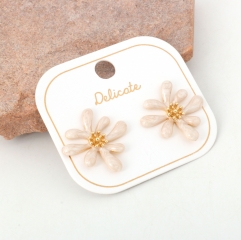 Korean Design Girl's Elegant Jewelry Flower Stud Earrings for Women