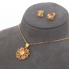 Romantic pendant necklace and earring jewelry set