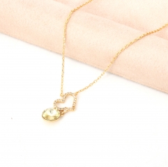 Copper Alloy Heart-Shaped Pendant Fashion Necklace