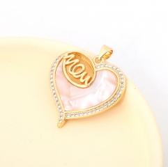 Micro-painted zircon heart necklace pendant