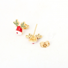 Gold-plated Reindeer Earrings for Women