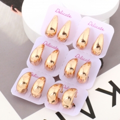 Stylish polished gold-plated chunky hoop earrings