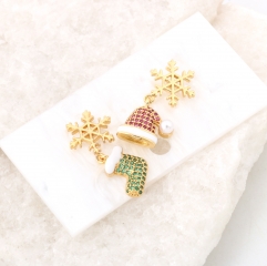 Red socks fashion Christmas accessory earrings