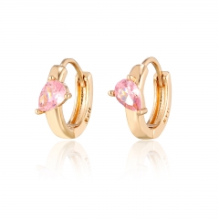 Pink cubic zirconia hug earrings for women