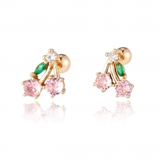 Fashionable Zircon Cherry Earrings