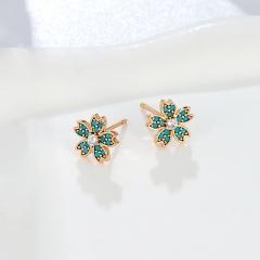 18k gold-plated delicate flower stud earrings