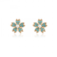 18k gold-plated delicate flower stud earrings