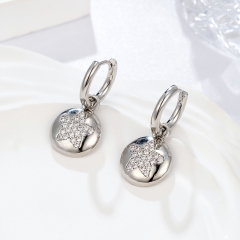 Geometric design unique round earrings