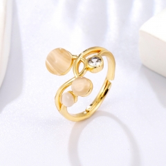 Organic Shape Cat Eye Open Band Ring
