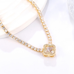 Cross-shaped zircon necklace
