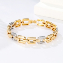 Paperclip Chain Bracelet with Pave Crystal Links