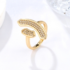 Twist Pave Crystal Adjustable Ring