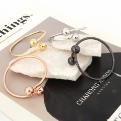Double Ball Open Cuff Bangle