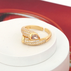 Gold Plated Adjustable Snake Ring