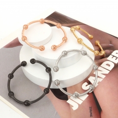 Multi Hollow Ball Twisted Cable Wire Bracelet