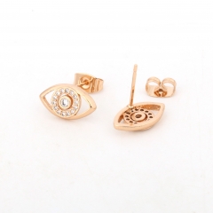 Dainty Copper Rose Gold Evil Eye Protection Studs